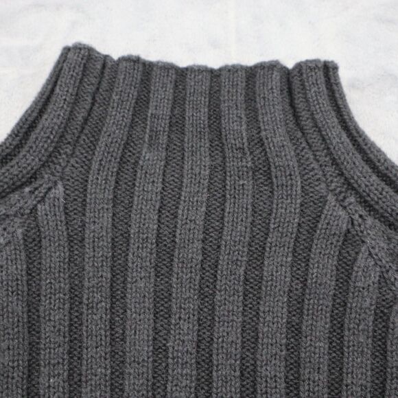 Herman Geist Sweater Women Large Gray Casual Outdoors Preppy Mock Neck Ribbed - Picture 12 of 15